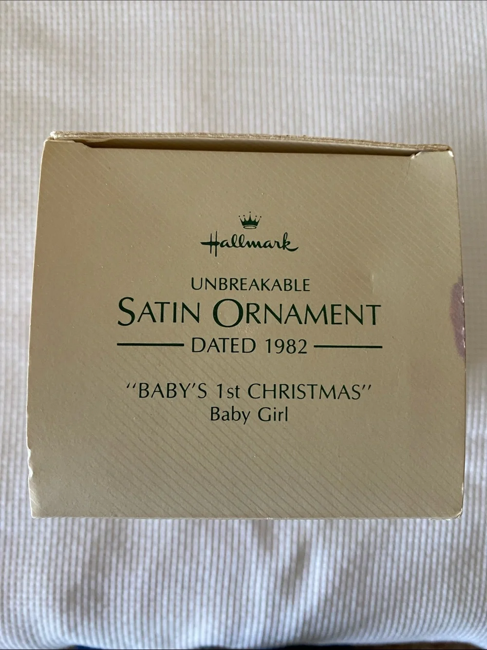 Hallmark 1982 Baby’s 1st‎ Christmas Pink Keepsake Ornament OS